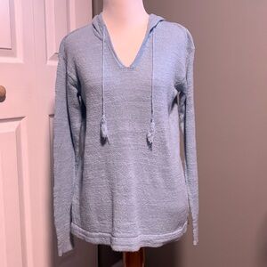 J Crew Blue Hooded Top Sz Small